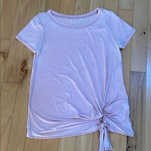 Susina Light Pink Tie-Front T-Shirt